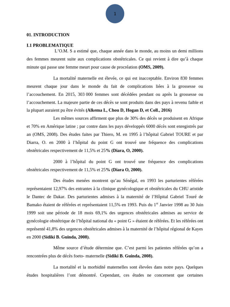 Memoire Bandea Fin 2025 | PDF | Transfusion sanguine | Grossesse