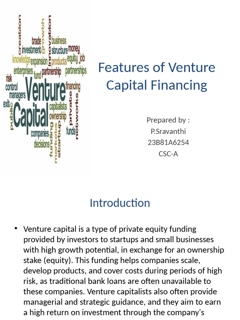 Key Features of Venture Capital Financing | PDF
