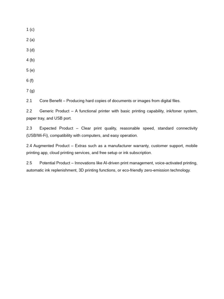 Printer Product Features Explained | PDF