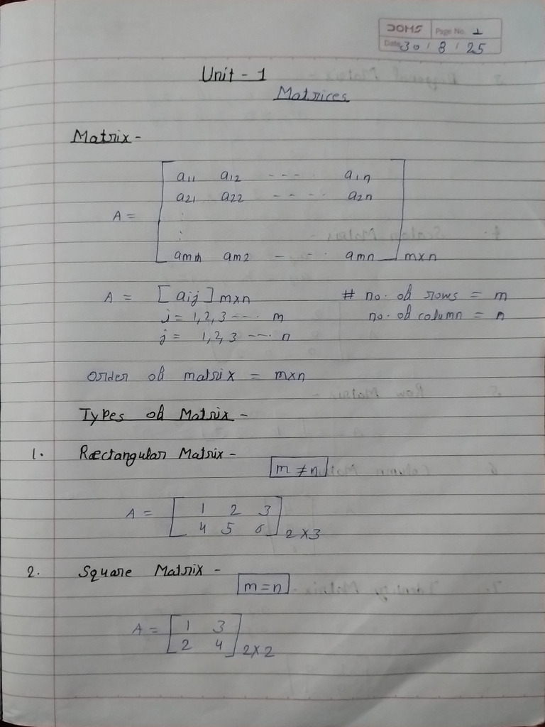 Mathematics (M-1) Unit 1 | PDF