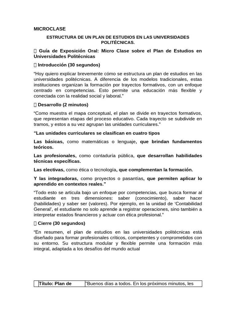 Micro Clase | PDF | Plan de estudios | Aprendizaje