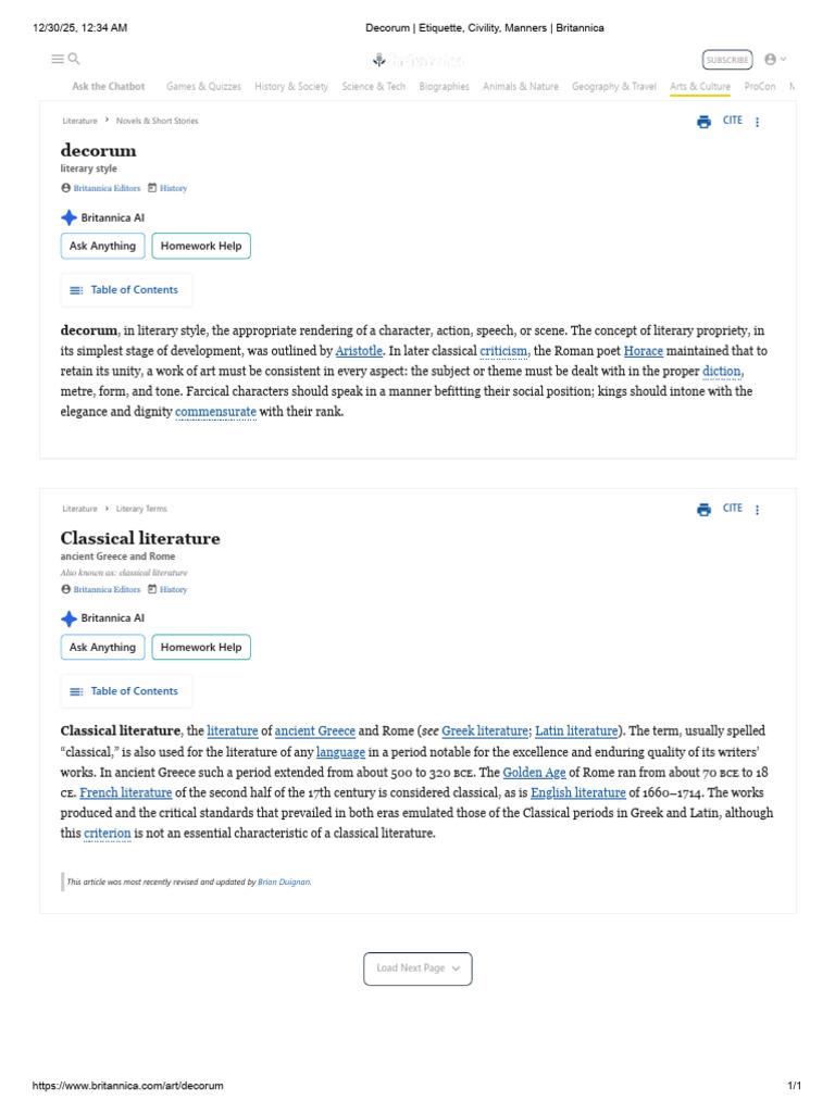 Understanding Decorum in Literature | PDF | Classics | Writing
