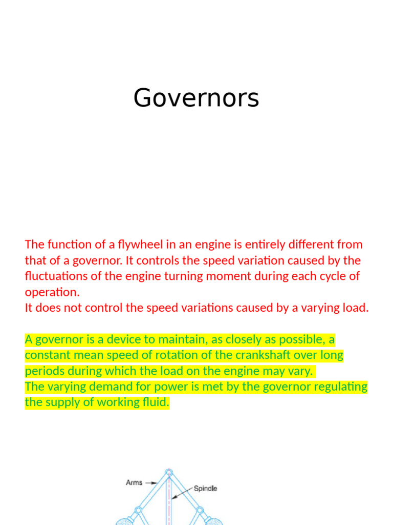 Understanding Engine Governors and Types | PDF | Force | Rotation