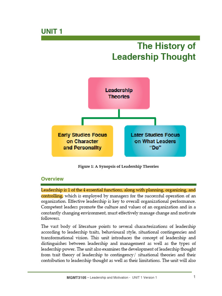 Leadership Theories and Motivation Overview | PDF | Leadership | Power ...