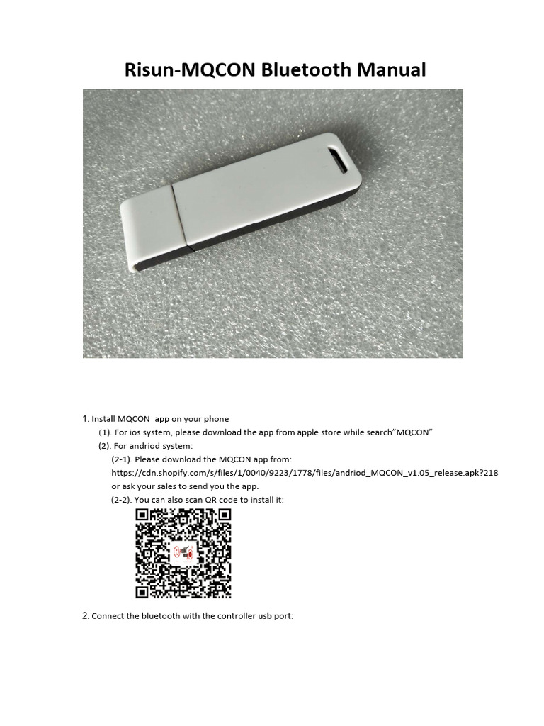 Risun-MQCON Bluetooth Setup Guide | PDF