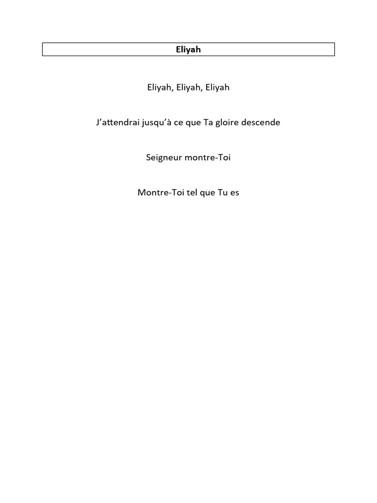 Eliyah | PDF