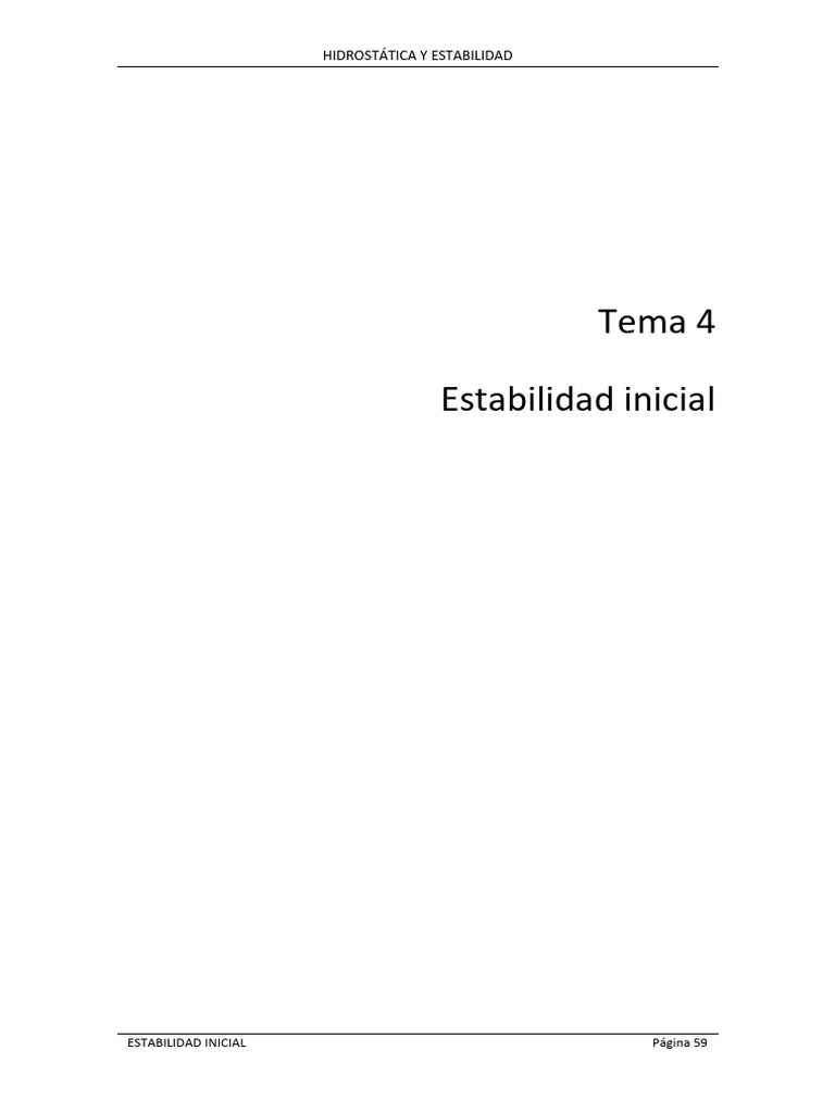 Estabilidad Inicial en Hidrostática de Buques | PDF | Física | Mecánica