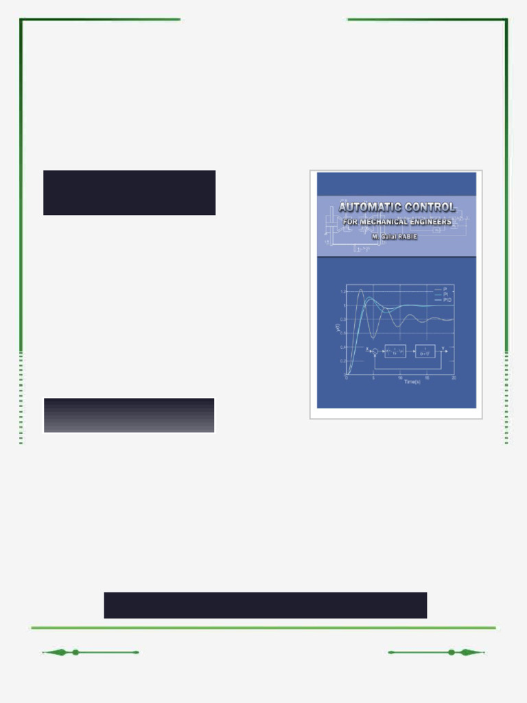 Automatic Control For Mechanical Engineers 1st Edition Edition Galal ...
