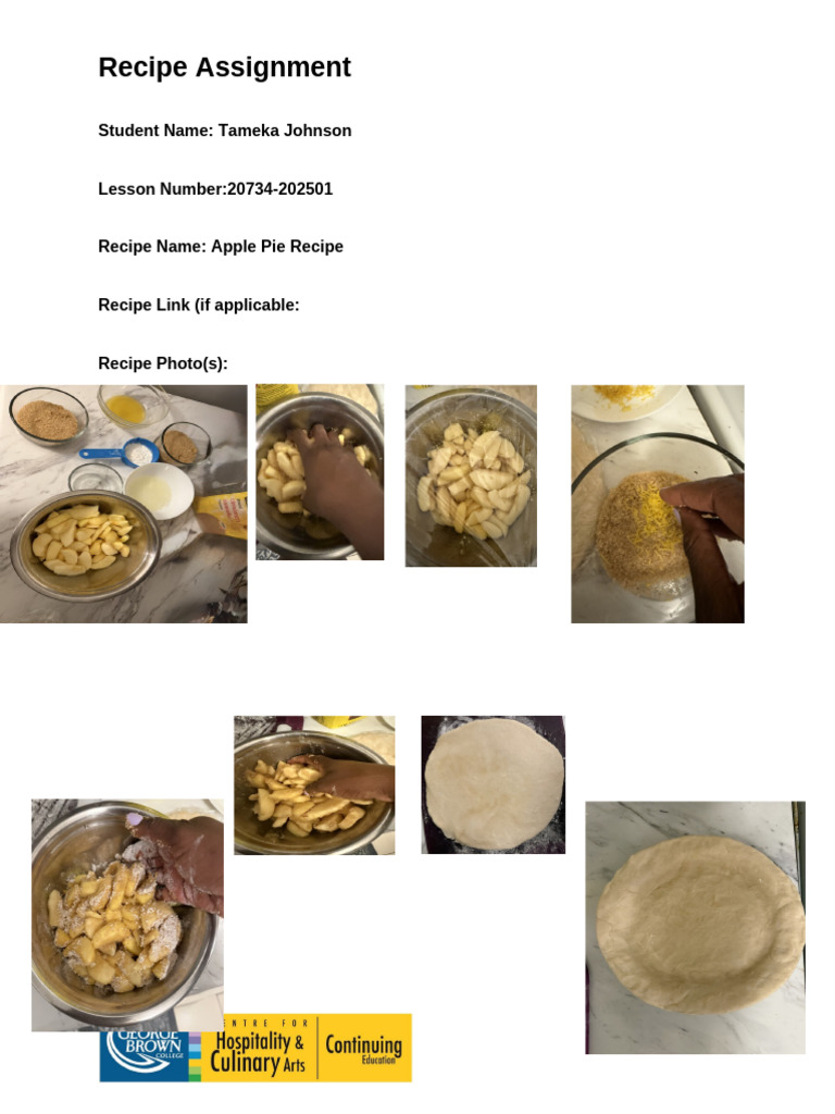 Apple Pie Recipe Assignment Copy 2 | PDF