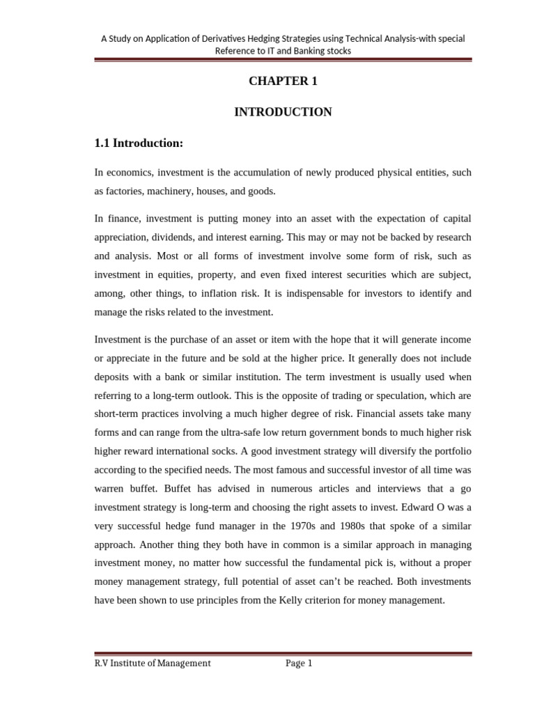 Ashwin Des Project | PDF | Futures Contract | Option (Finance)