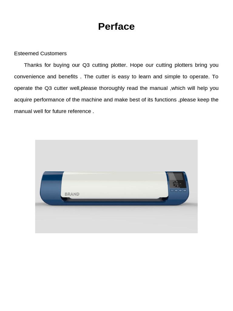 Q3 Cutting Plotter User Manual | PDF | Page Layout | Software