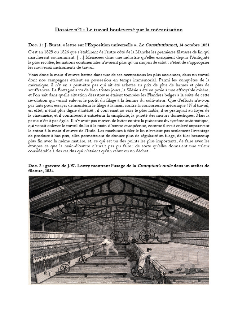 Impact de la mécanisation sur le travail | PDF