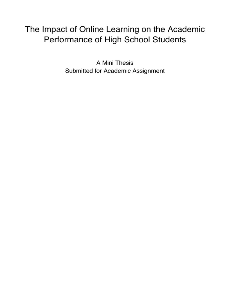 Thesis Online Education by Abuzar | PDF | Educational Technology | Learning