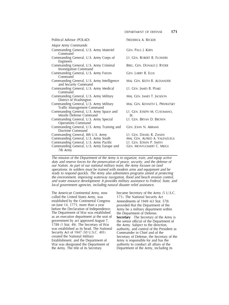 U.S. Army Organizational Structure Overview | PDF | United States Army ...