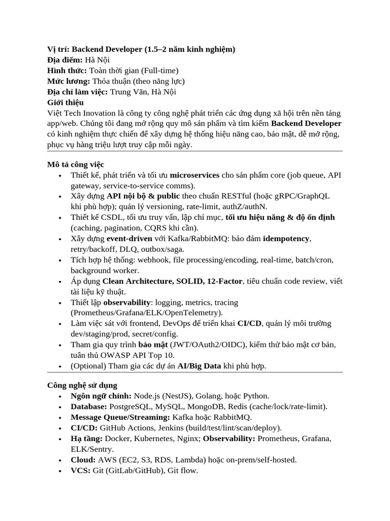 Backend Developer | PDF