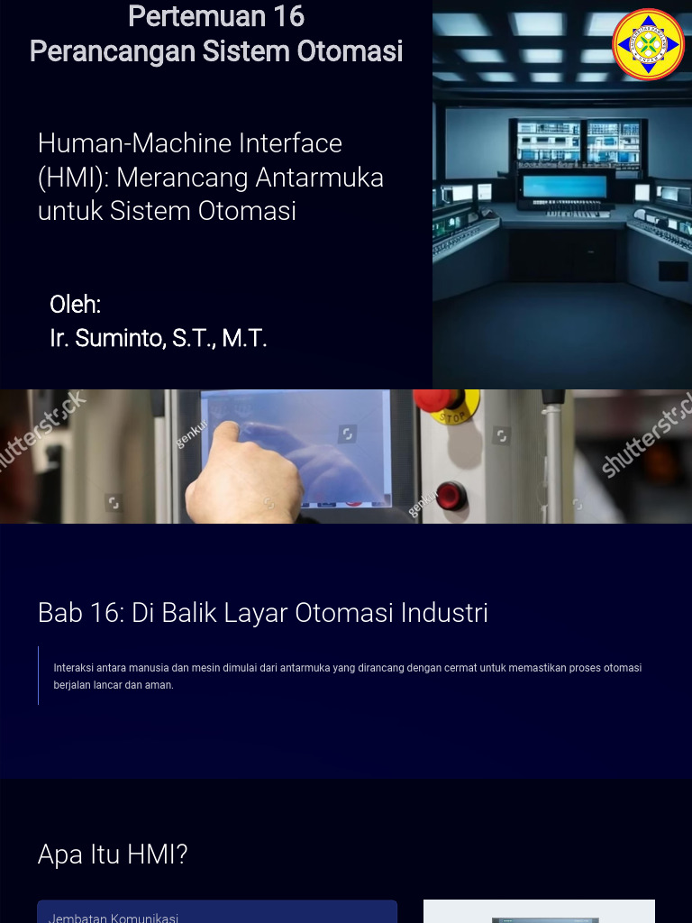 Human Machine Interface HMI Merancang Antarmuka Untuk Sistem Otomasi | PDF