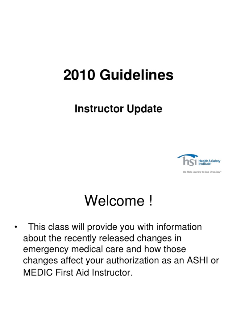 2010 Guidelines Instructor Update | PDF | Cardiopulmonary Resuscitation ...