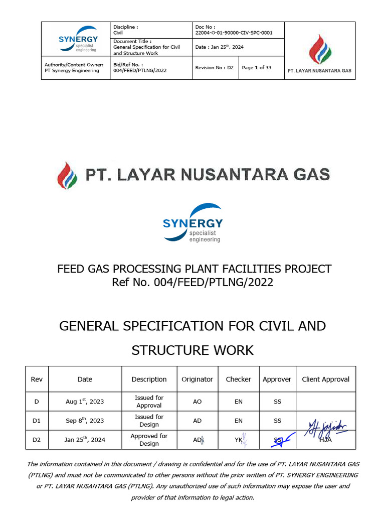 Civil and Structure Work Specifications | PDF | Pipe (Fluid Conveyance ...