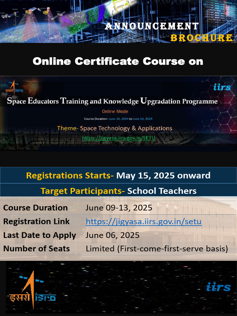 Online Course for School Teachers 2025 | PDF | Satellite