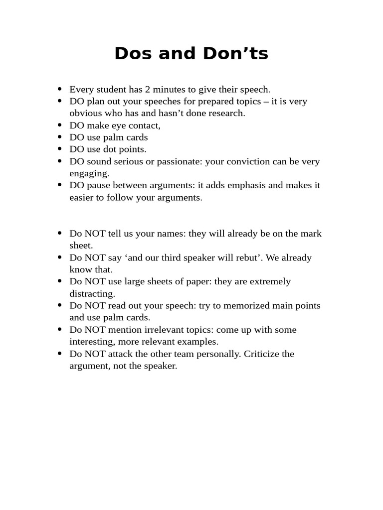 Rules of Debate | PDF