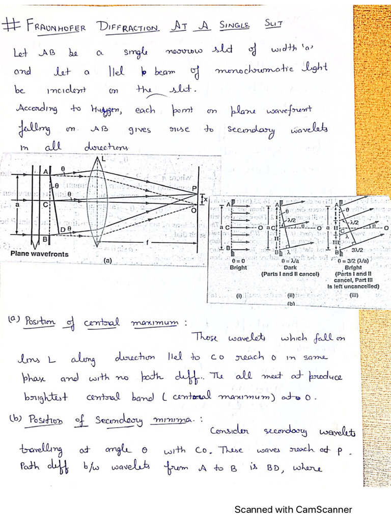 Diffraction at Single Slit | PDF