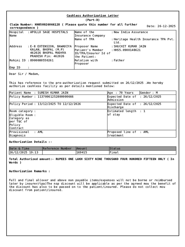 Preauthapprovalletter Final 12-26-2025 19H 13M 4S | PDF | Insurance ...