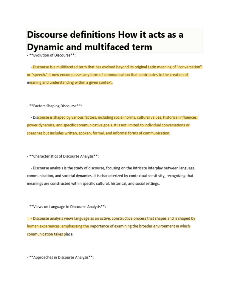 Understanding Discourse: Key Concepts | PDF | Discourse | Gender