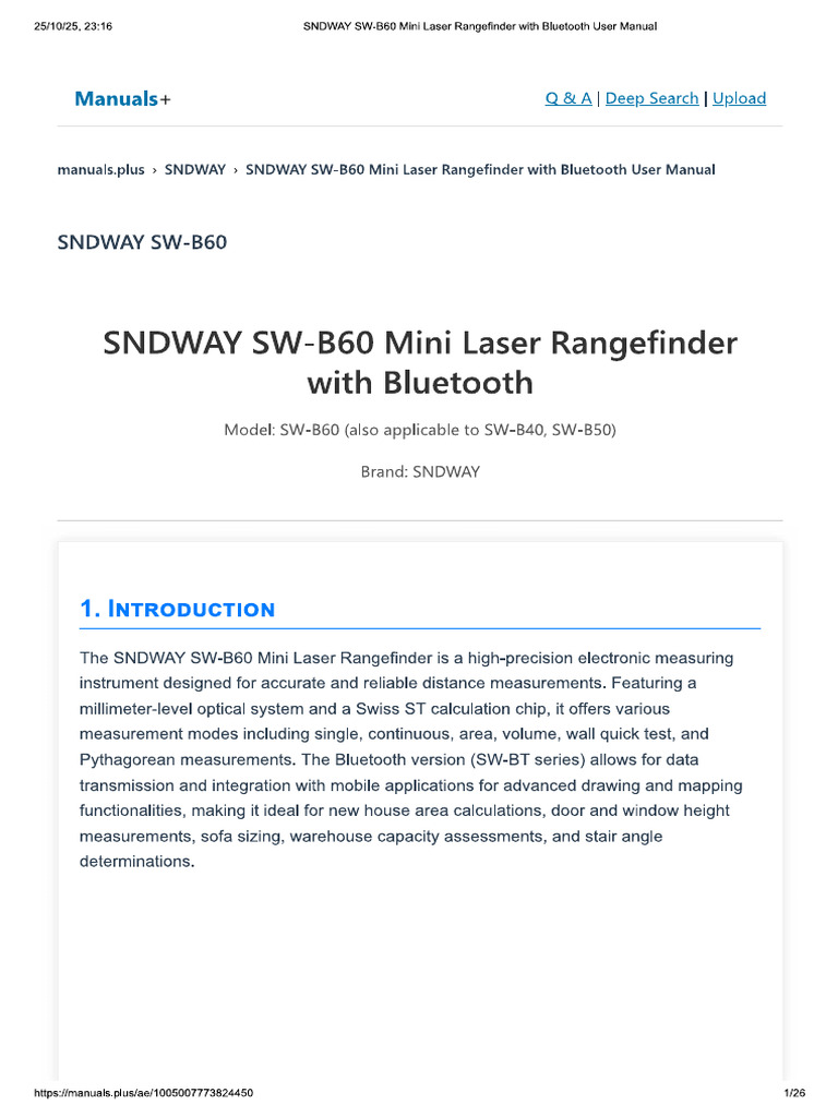 Sndway SW-B60 | PDF