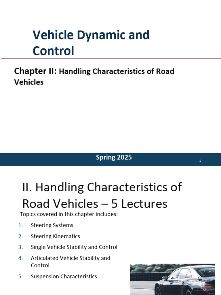 Vehicle Handling Characteristics Overview | PDF | Steering | Rotation