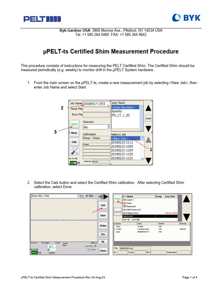 uPELT-ts Shim Measurement Guide | PDF