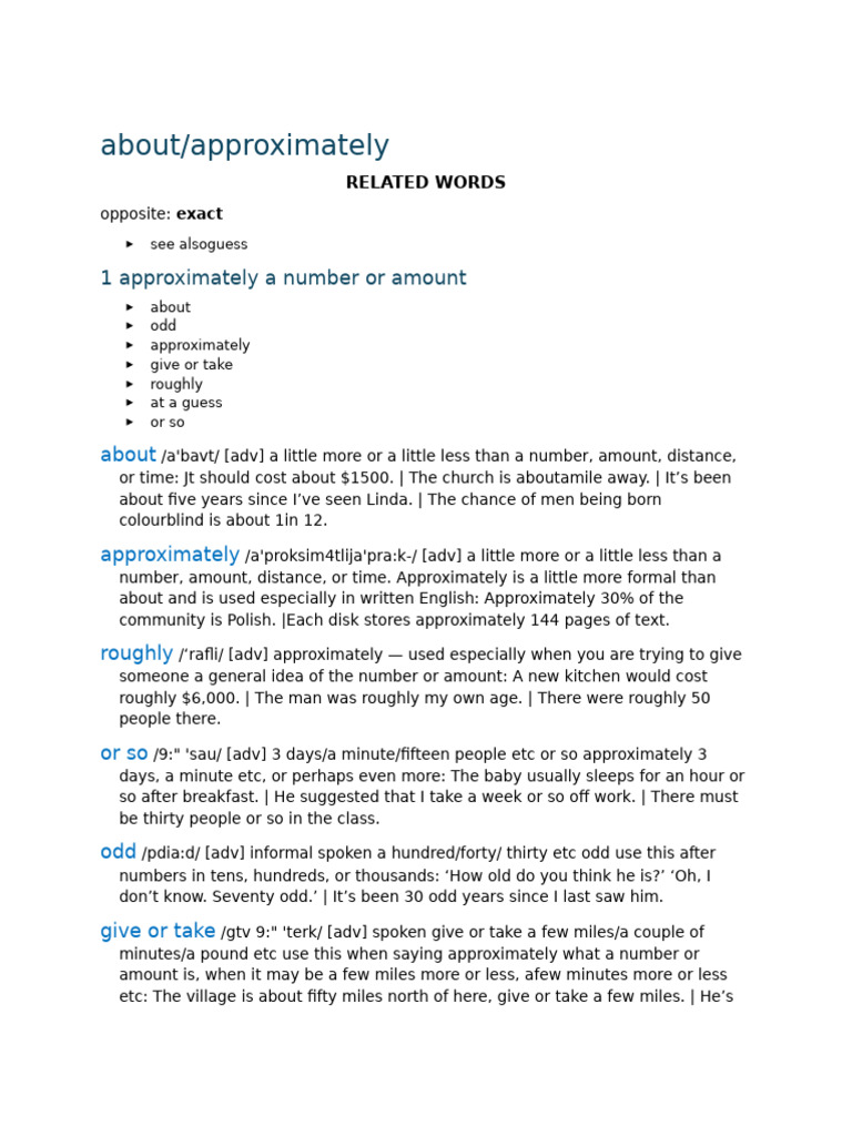 About Approximately | PDF