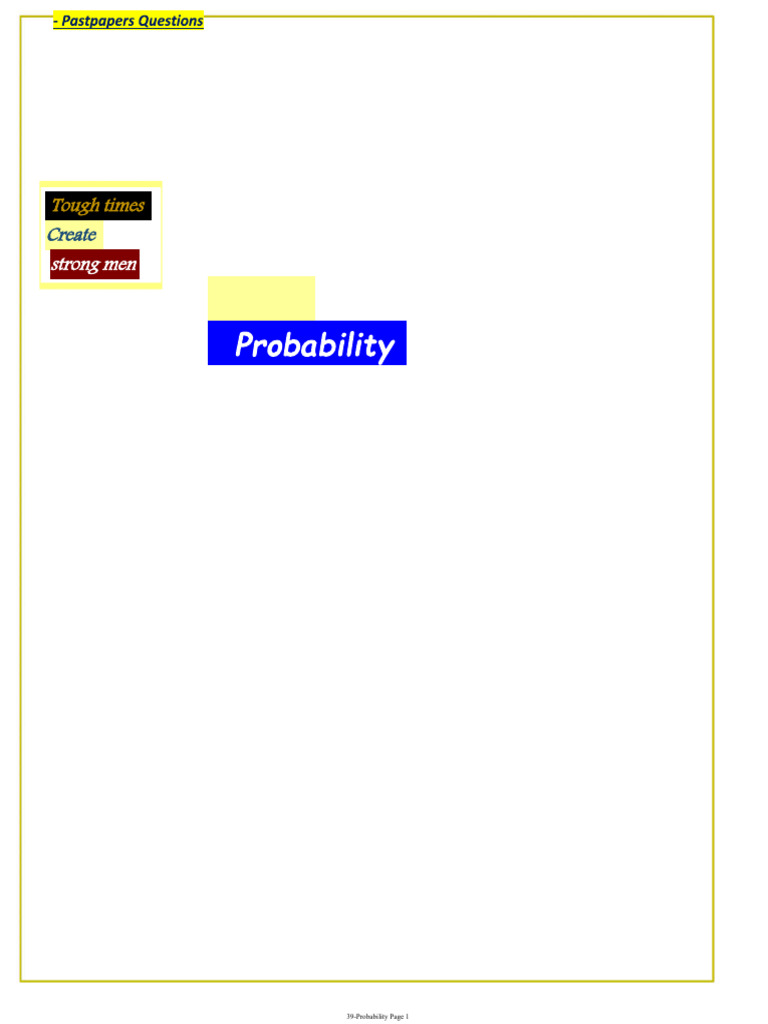 Comprehensive Guide to Probability | PDF