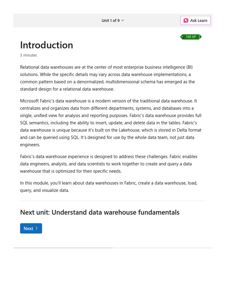 Microsoft Fabric Data Warehouse Overview | PDF | Data Warehouse | Table ...