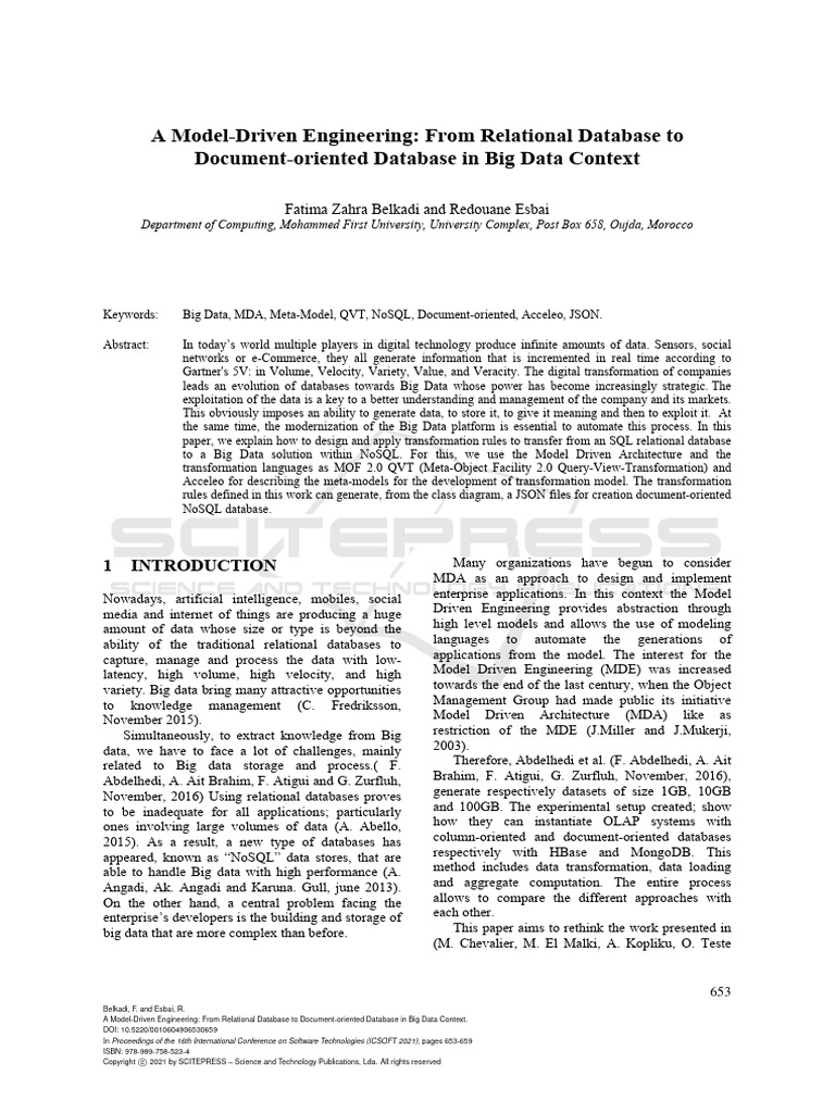 A Model Driven Engineering From Relation | PDF | No Sql | Databases