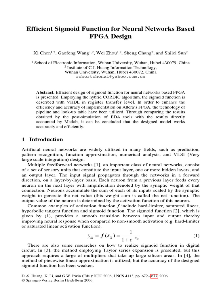 FPGA Sigmoid Function Design Using CORDIC | PDF | Field Programmable ...