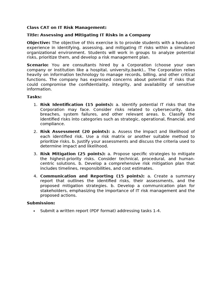 IT Risk Management Assessment Guide | PDF