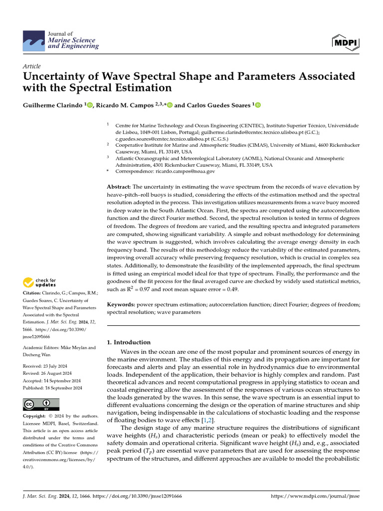 Uncertainty of Wave Spectral Shape and Parameters Associated ...