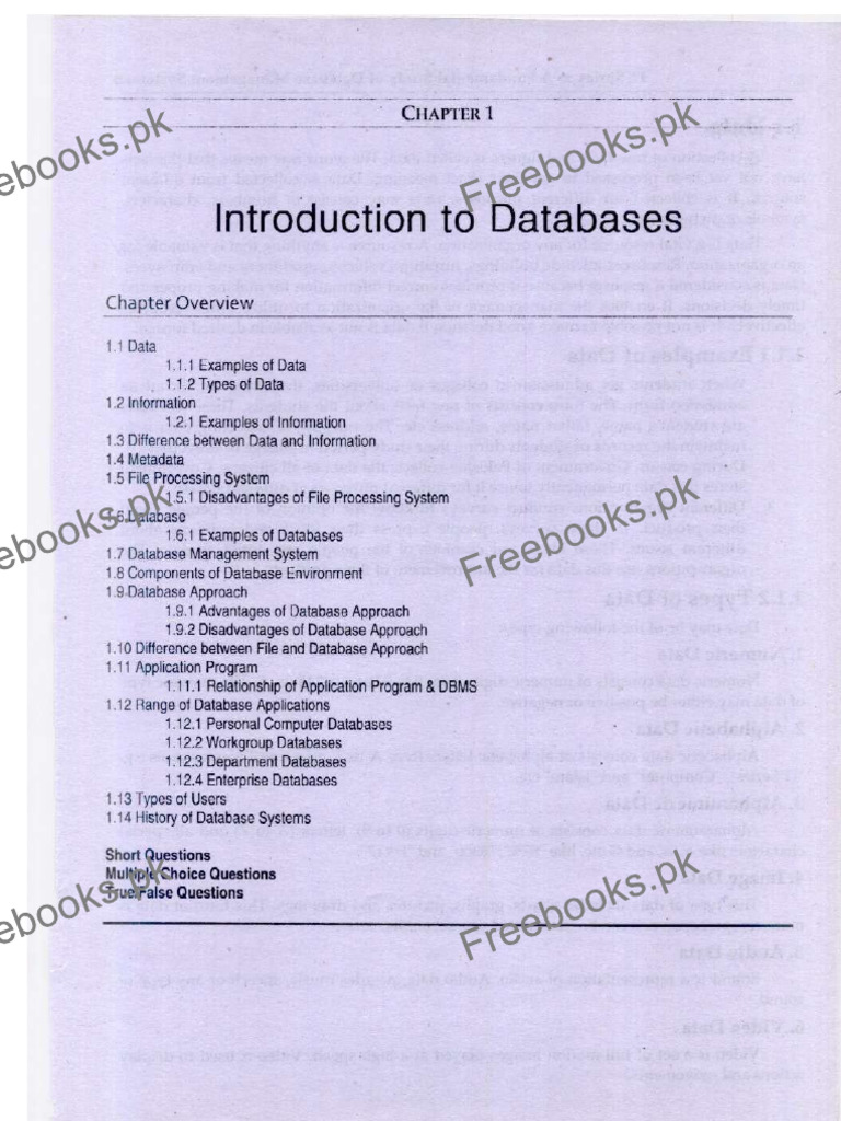 DB Chapter No.1 | PDF