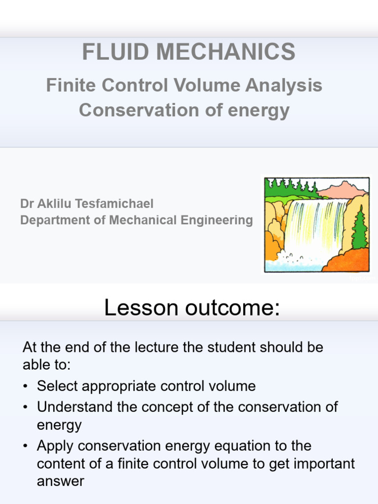Control Volume Energy Analysis in Fluid Mechanics | PDF | Fluid ...