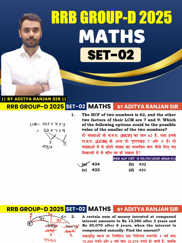 RRB Group D Practice Set 2 Classnotes | PDF