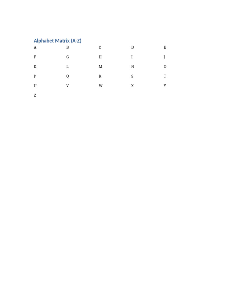 Alphabet Matrix | PDF