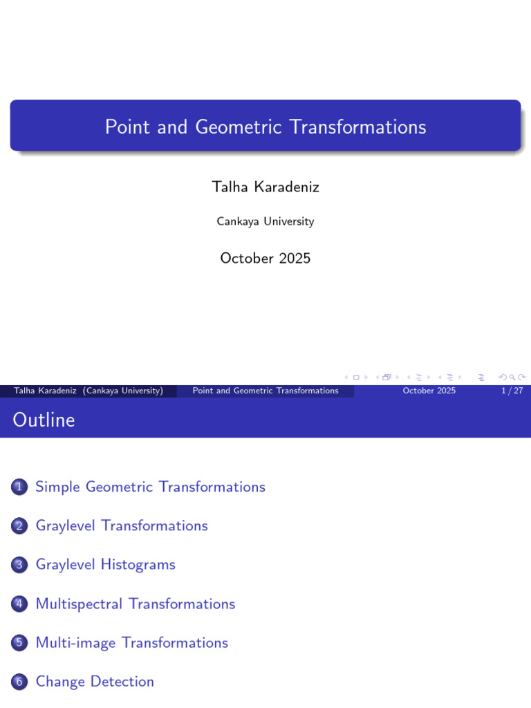 Geometric and Point Transformations Guide | PDF | Applied Mathematics ...