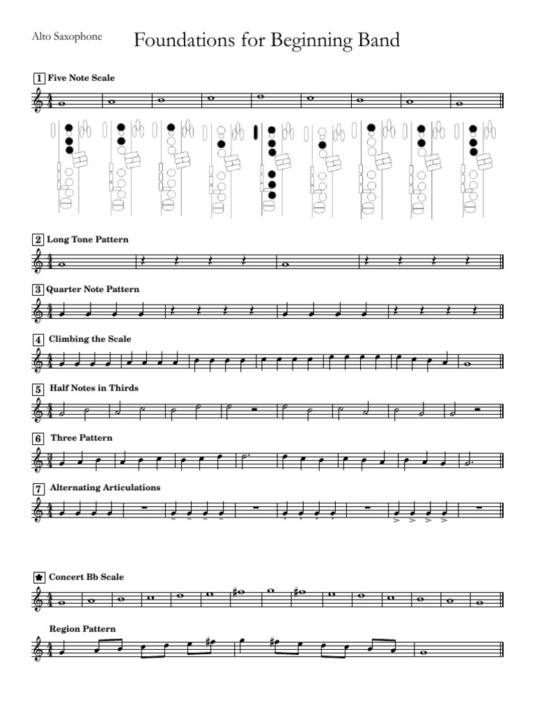 Alto Saxophone Beginner's Guide | PDF | Woodwind Instruments | Saxophone