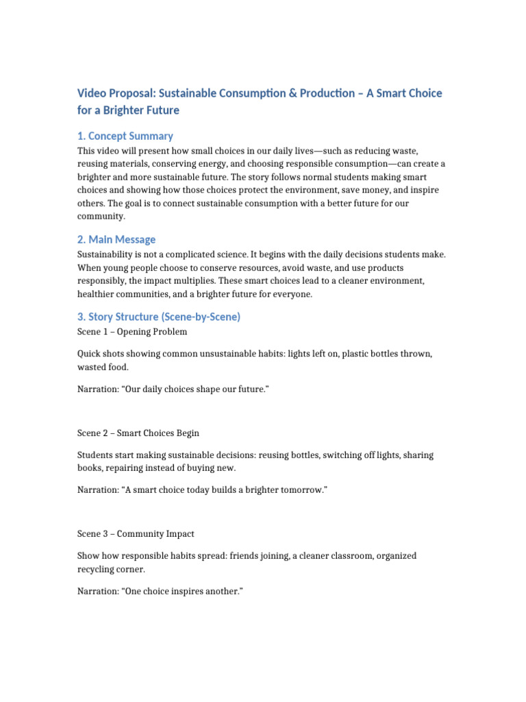 Sustainable Choices for a Brighter Future | PDF | Sustainability | Waste