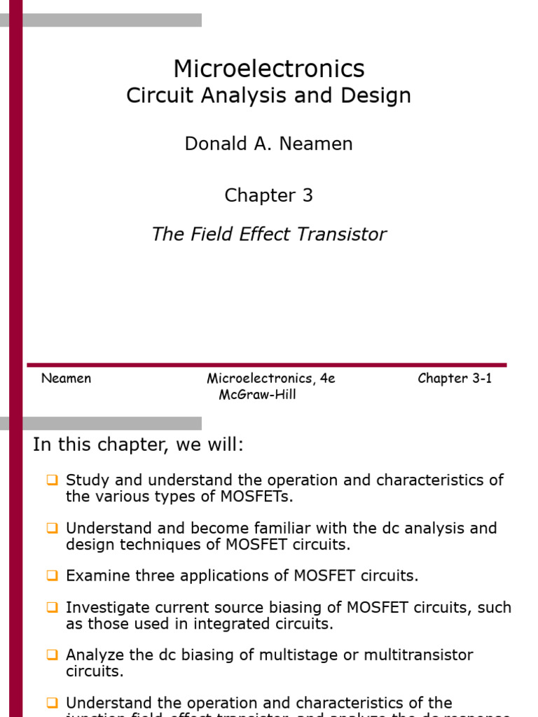 MOSFET Operation and Characteristics | PDF | Mosfet | Field Effect ...