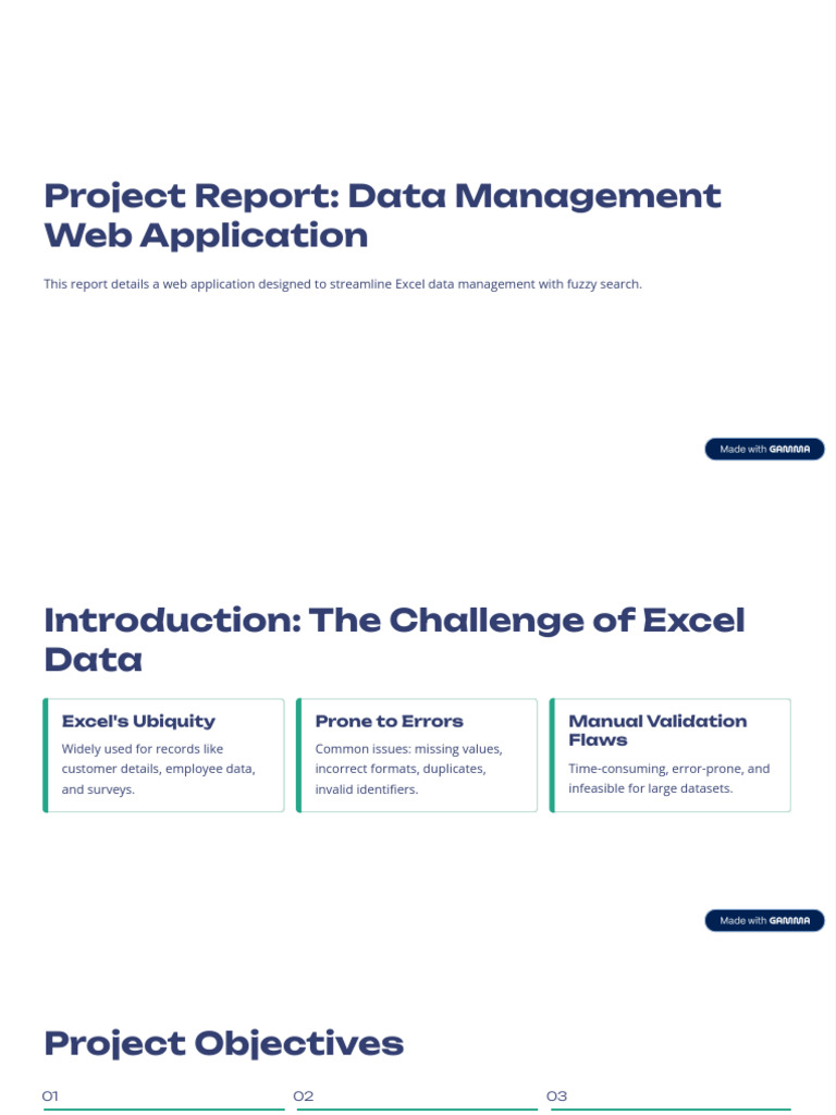 Excel Data Management Web App Report | PDF | Databases | Microsoft Excel