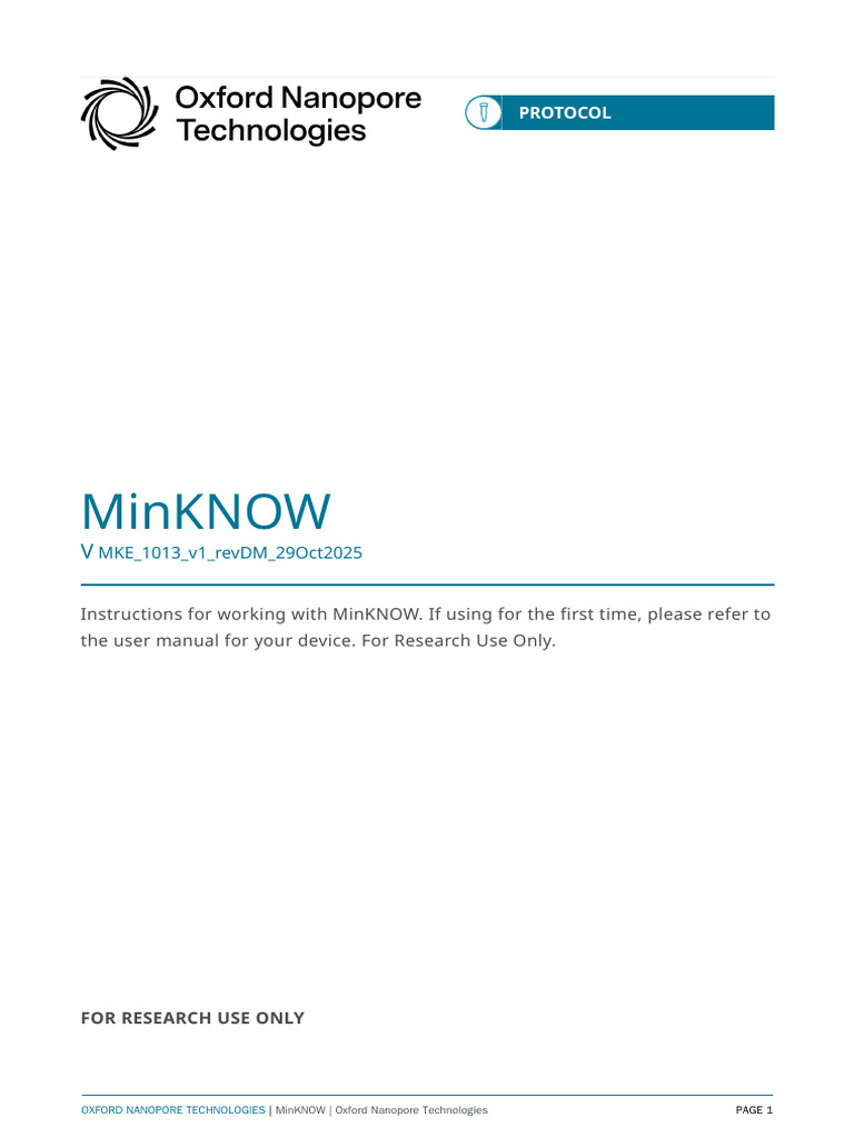 MinKNOW User Guide for Nanopore Devices | PDF | Dna Sequencing | Login