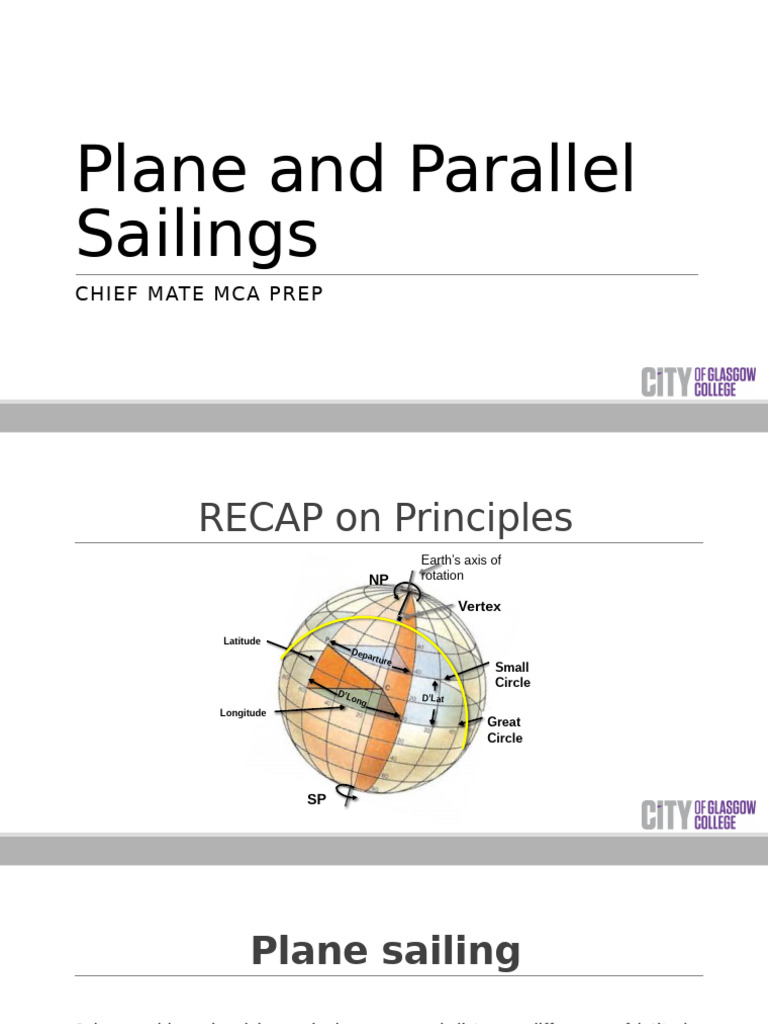 Plane and Parallel Sailing Techniques | PDF | Latitude | Geometric Shapes
