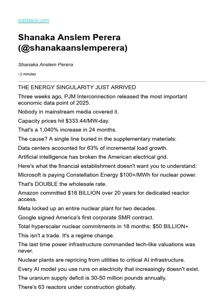Energy Singularity: AI's Nuclear Impact | PDF