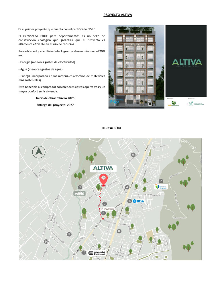 Proyecto Altiva: Departamentos Ecológicos EDGE | PDF